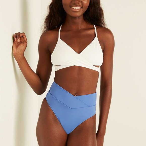 💫PINK BY VS V CROSSOVER HIGH WAIST CHEEKY BIKINI BOTTOM  NWT - Picture 1 of 5